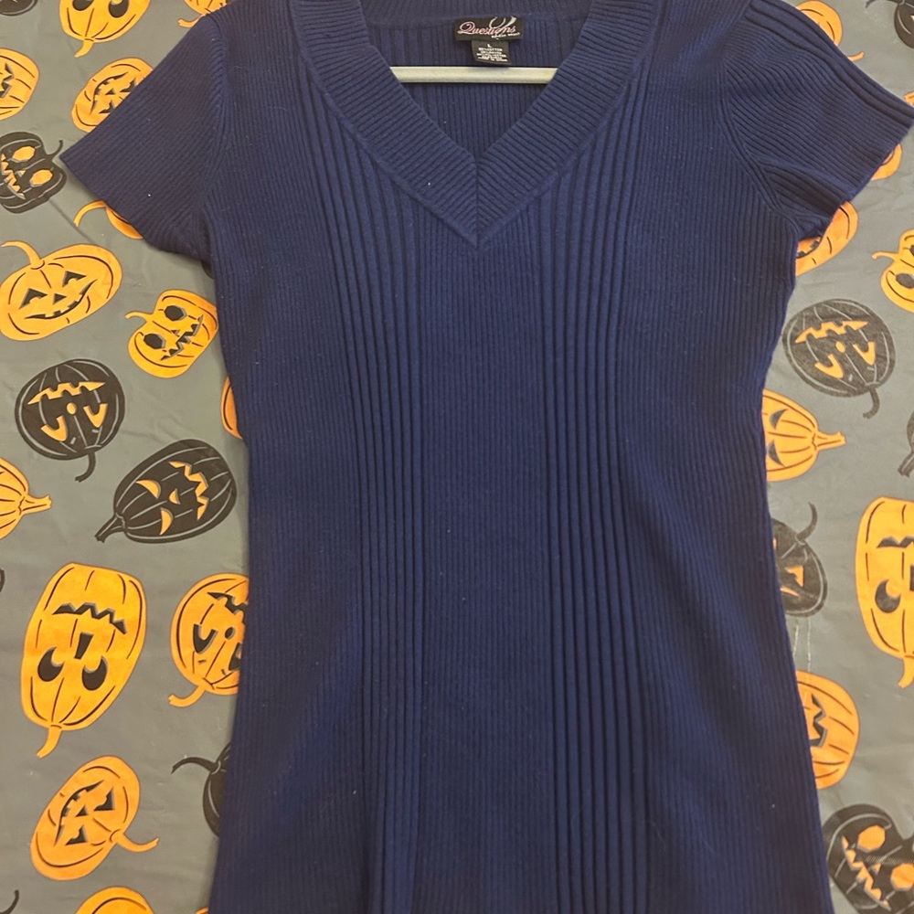 Say What? Navy V-Neck Sweater